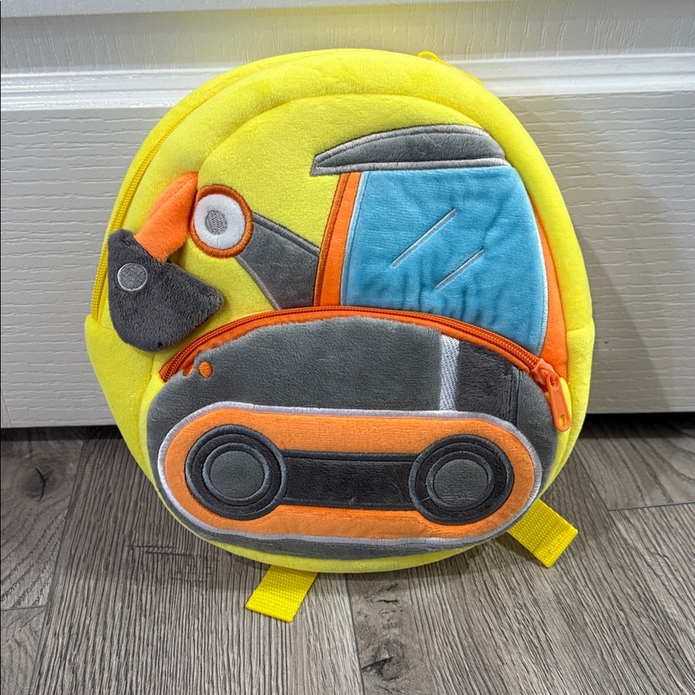 Plush construction digger‎ backpack for toddlers NWT